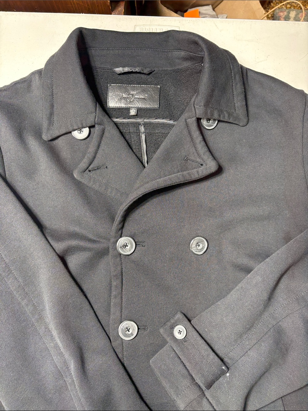 Double-Breasted Peacoat Style Sweatshirt